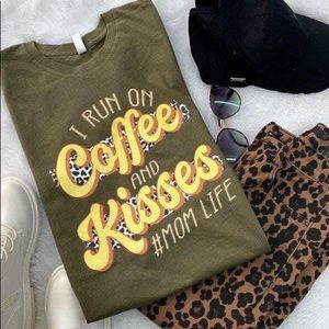 I Run On Coffee & Kisses #MomLife Leopard Print